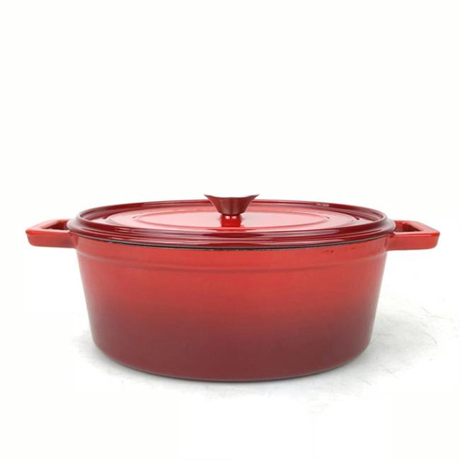 Garnek żeliwny emaliowany, HENDI, 4L, czerwony, 363x222x(H)110mm Wariant podstawowy