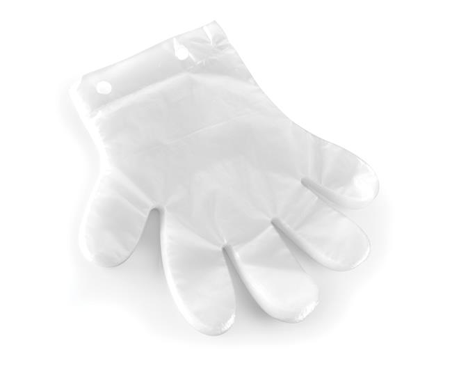 Rękawiczka foliowa jednorazowa, przezroczysta - zestaw 100 szt. Wariant podstawowy