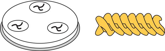 Końcówka do urządzenia do makaronu MPF2,5/4 – FUSILLI Wariant podstawowy