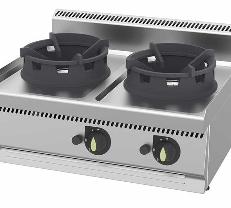 Wok gazowy 2-palnikowy | nastawna kuchnia wok | linia 700 | 21 kW | WC8070G