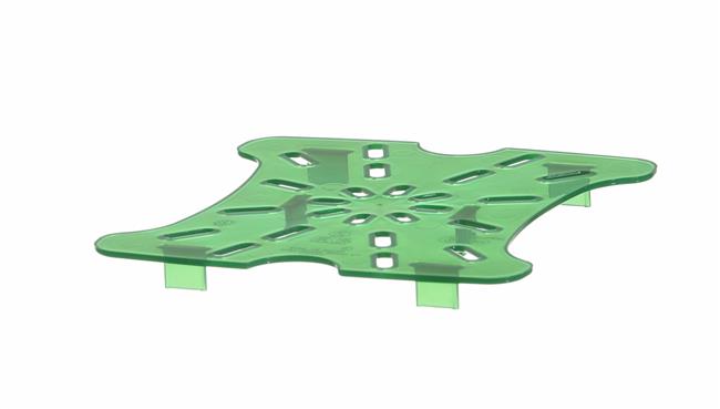 Ociekacz do pojemnika CamSquares Fresh Pro, Cambro, do pojemników 1,9l i 3,8l, zielony, 159x152x(H)16mm Wariant podstawowy