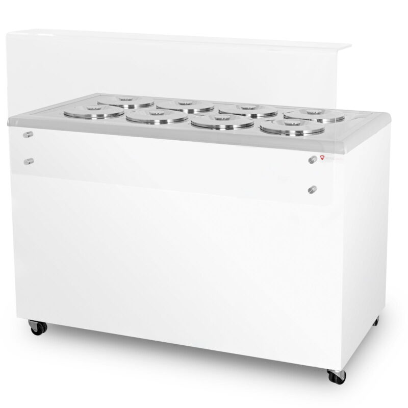 Dystrybutor do lodów | witryna do lodów | konserwator | retro | 8 tub | okrągłe kuwety | 1283x670x895 mm | GELATO POZETTI 8