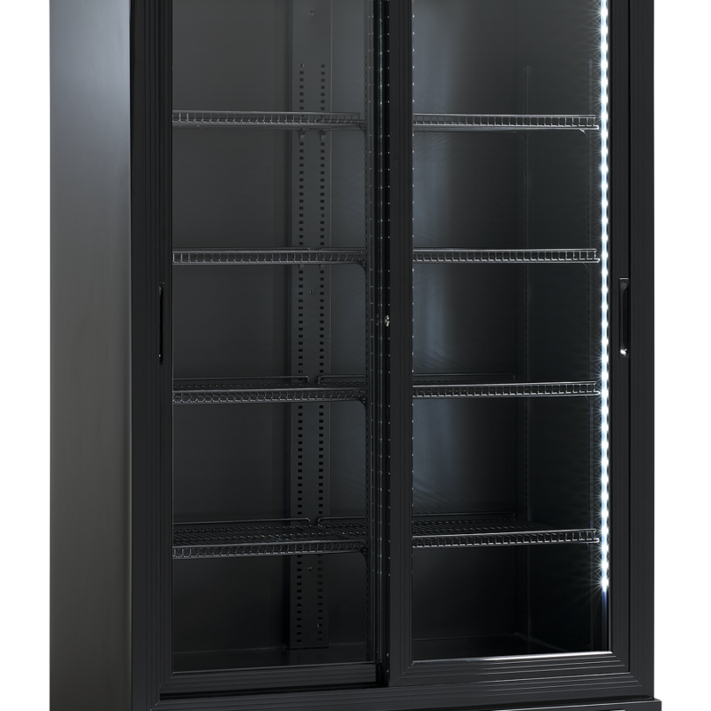 Szafa chłodnicza przeszklona SD802BSLE | drzwi przesuwne | 690 l (RQ801SL)