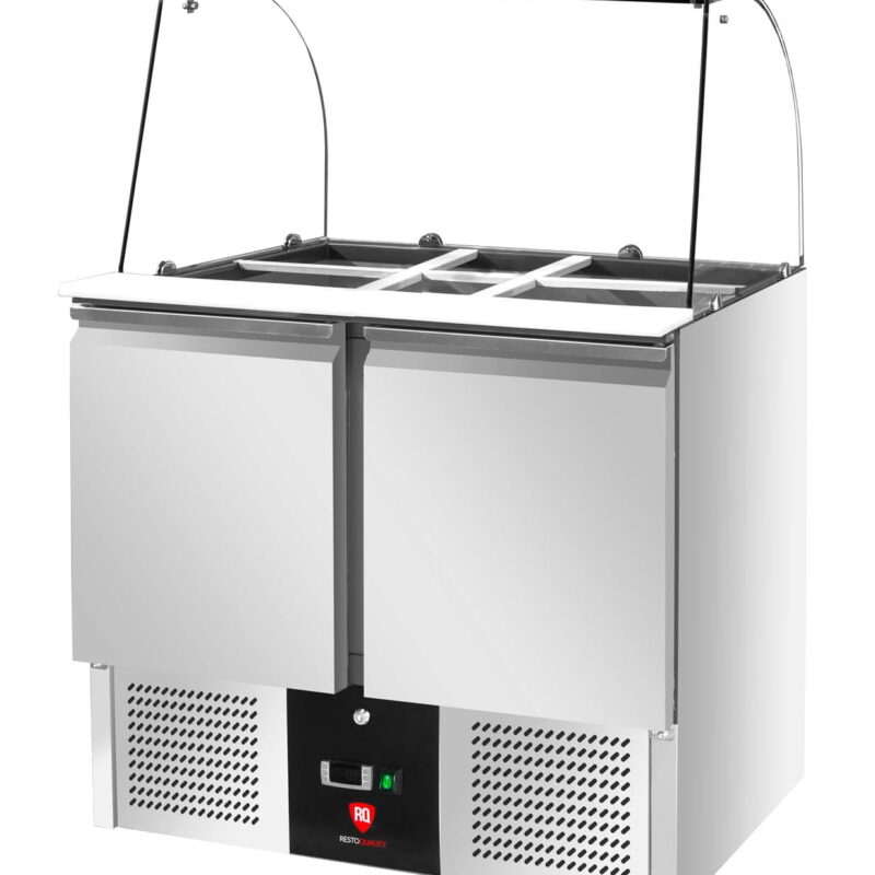 Stół chłodniczy sałatkowy z nadstawą szklaną | 2-drzwiowy | RQS900CG