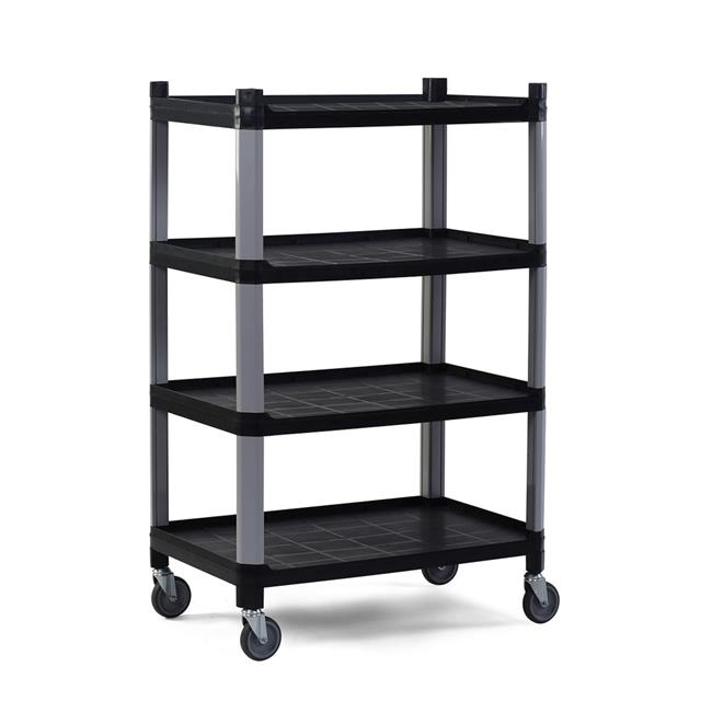Wózek 4-półkowy z polipropylenu, HENDI, czarny, 800x520x(H)1200mm Wariant podstawowy