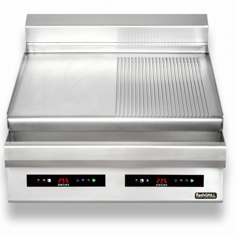 Płyta grillowa elektryczna | energooszczędna | nastawna | podwójna | gładko-ryflowana | Zernike | GE8090D2C