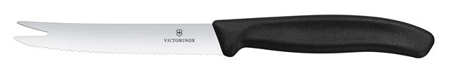 Victorinox Swiss Classic Nóż do sera i kiełbasy, ostrze ząbkowane, 110mm, czarny Wariant podstawowy