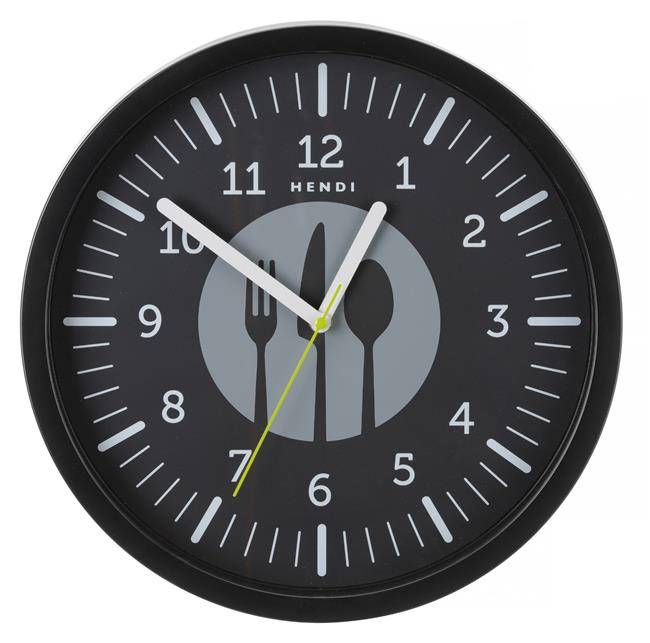 Zegar ścienny, HENDI, czarny, ⌀356x(H)45mm Wariant podstawowy