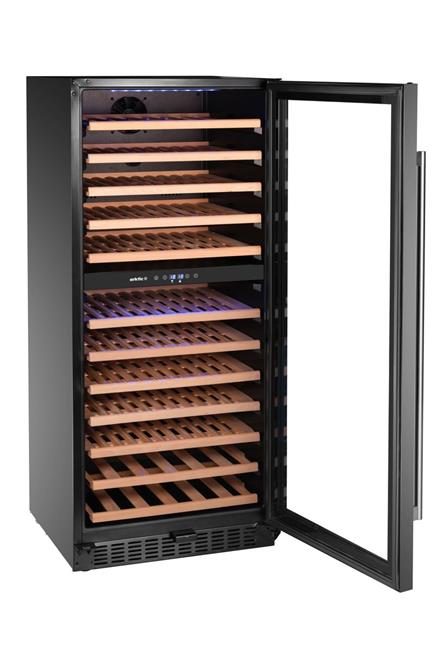 Lodówka do wina, 2-strefowa, 124 butelki, Arktic, 265L, czarny, 569x595x(H)1397mm Wariant podstawowy