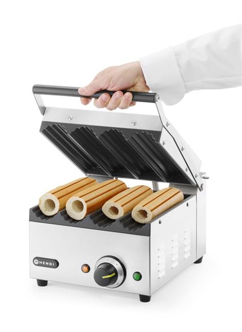 Grill kontaktowy Hot-Dog Panini, HENDI, 220-240V/1800W, 385x285x(H)254mm Wariant podstawowy